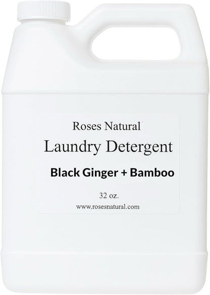 Plant-Based Liquid Laundry Detergent, 32 Fl Oz, Multiple Scents, HE Compatible (Black Ginger +