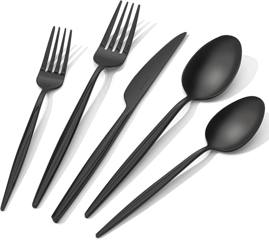 KINGSTONE Silverware Set, 40-Piece Flatware Set Cutlery Set Premium 18/10 Stainless Steel