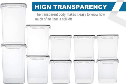 VERONES Large Tall Airtight Food Storage Containers, 10 PACK Plastic Airtight Kitchen & Pantry