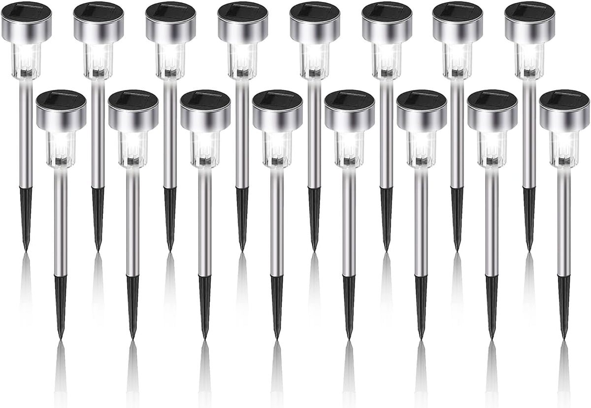 Solar Lights Outdoor Waterproof, Stainless Steel LED Landscape Lighting, Solar Garden Lights Solar