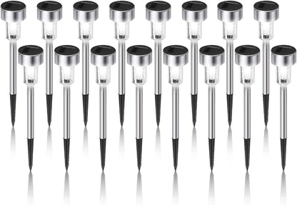 Solar Lights Outdoor Waterproof, Stainless Steel LED Landscape Lighting, Solar Garden Lights Solar