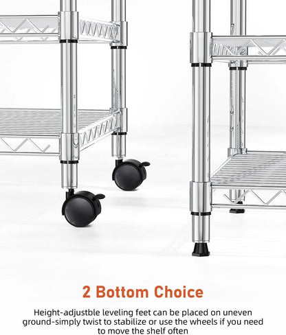 Simple Deluxe 3-Tier Storage Shelves, 750 Lbs Loading Capacity, 24.02" W x 13.78" D x 21.97" H