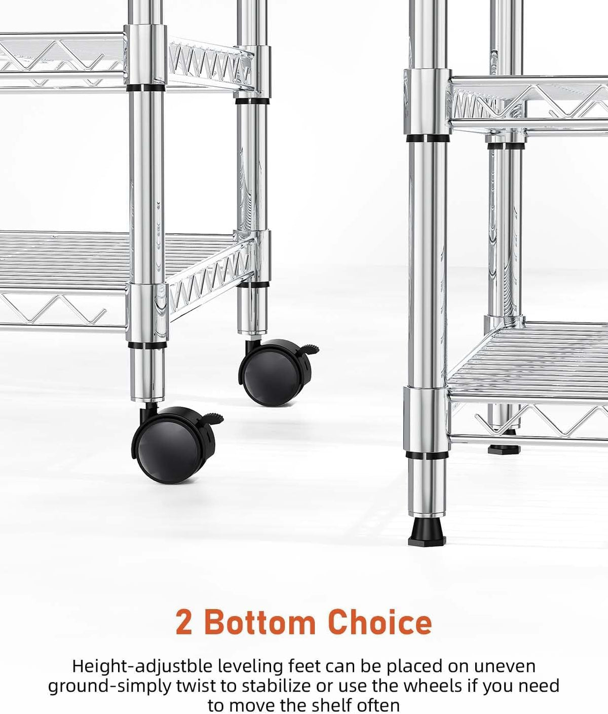 Simple Deluxe 3-Tier Storage Shelves, 750 Lbs Loading Capacity, 24.02" W x 13.78" D x 21.97" H