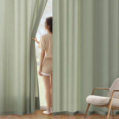MIULEE Sage Green Privacy Sheer Curtains That Let Light in 96 Inches Long Non-See-Through Semi