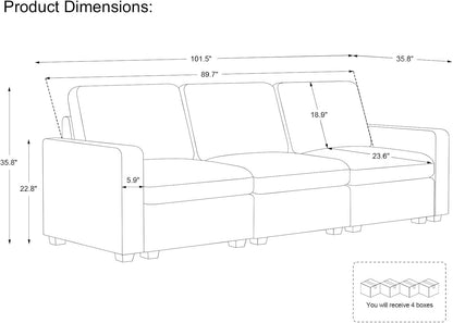 Belffin Modular Sectional Sofa with Storage Ottoman, Oversized Cloud Couch Sectional with Extra