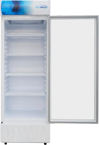 KoolMore KM-MDR-1GD-12CWH 24 in. One-Door Commercial Merchandiser Refrigerator in White,12 cu. ft.