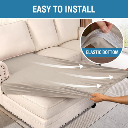 H.VERSAILTEX Velvet Stretch Individual Chaise Cover Sectional Couch Covers for L Shaped Sofa Both