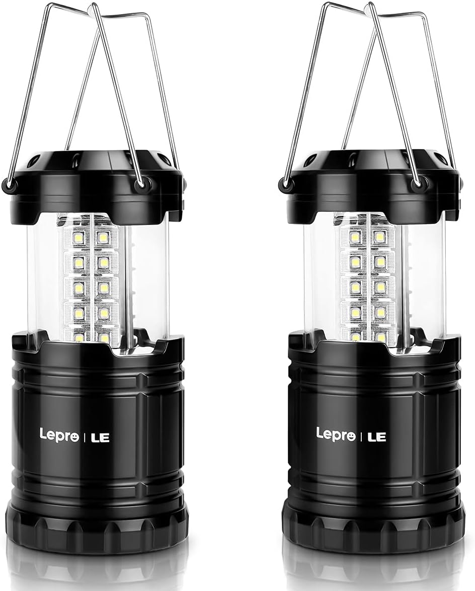 Lepro LED Camping Lanterns Battery Powered, Collapsible, IPX4 Water Resistant, Outdoor Portable