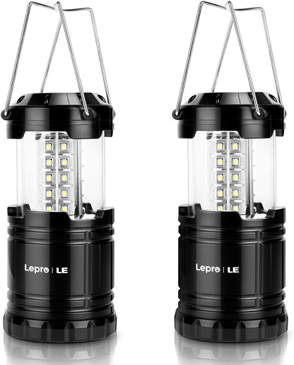 Lepro LED Camping Lanterns Battery Powered, Collapsible, IPX4 Water Resistant, Outdoor Portable