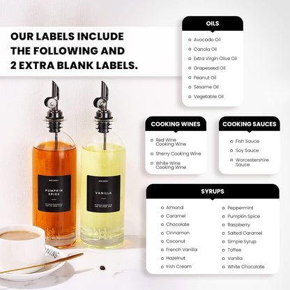 Molimoli Oil and Vinegar Dispenser with Metal Pour Spout, Weighted Pourer, Glass Bottle Dispenser
