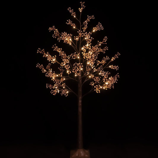 4ft Lighted Baby's Breath Tree with 64 Warm White LED Lights for Holiday Decor - Dimmable, UL