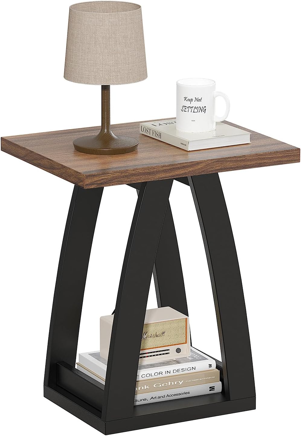 End Table, Side Table, Nightstand, Sofa Side Table with Shelf, Modern End Table for Living Room