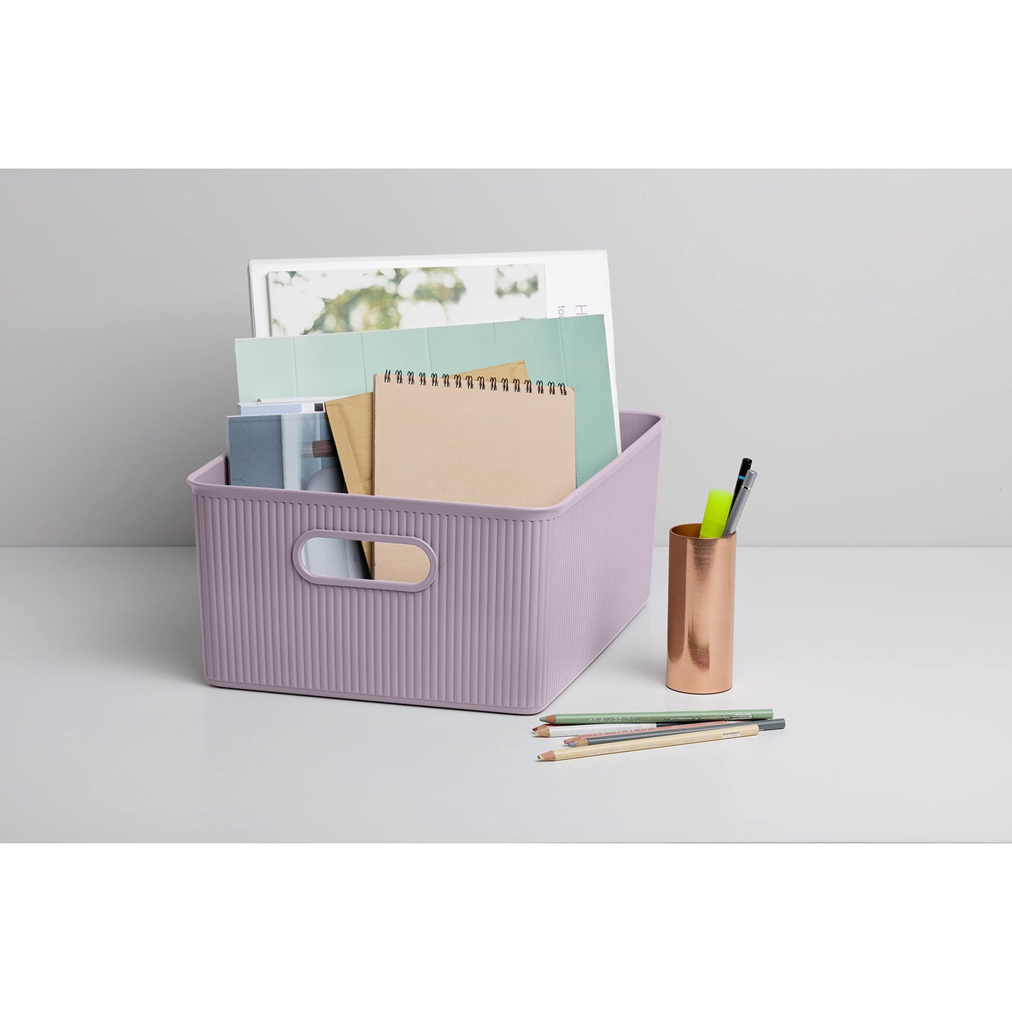 Tatay Baobab Multipurpose Large Storage Basket, Lilac, 29.4 X 38.5 X 16