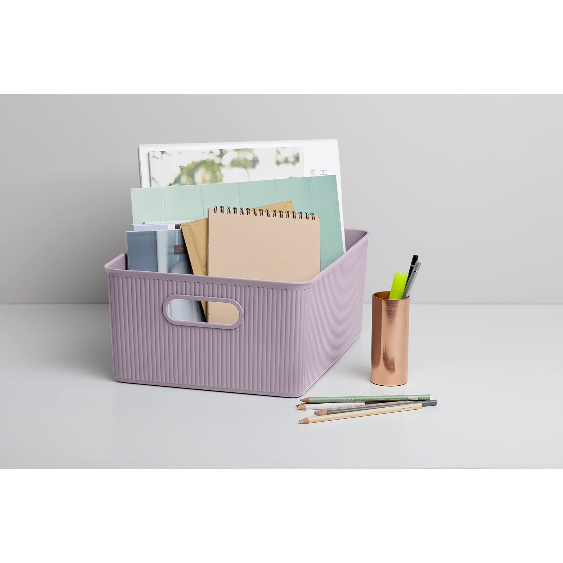 Tatay Baobab Multipurpose Large Storage Basket, Lilac, 29.4 X 38.5 X 16