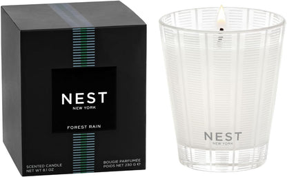 NEST New York Scented Classic Candle, Forest Rain - 8.1 oz - Up to 60-Hour Burn Time - Reusable