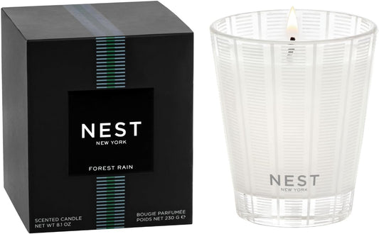 NEST New York Scented Classic Candle, Forest Rain - 8.1 oz - Up to 60-Hour Burn Time - Reusable