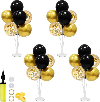 Black and Gold Party Decorations Balloon Stand Table Centerpieces for Birthday Wedding Retirement