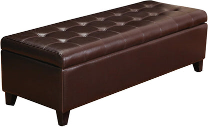 Joveco Storage Ottoman Bench, 51 Inch Leather Tufted Bench for End of Bed, Bedroom, Living Room