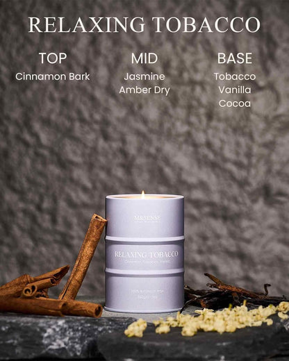 M&SENSE Tobacco Scented Candles Natural Non Toxic, Aromatherapy Candle for Stress Relief Meditation