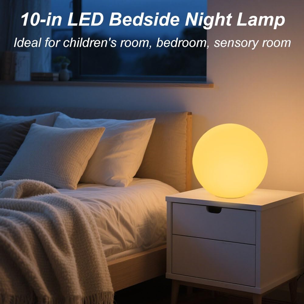 10 In LED Globe Light w/Remote, 16 RGB Colors 4 Modes & 8 Dimmable Brightness LED Ball Light Sphere