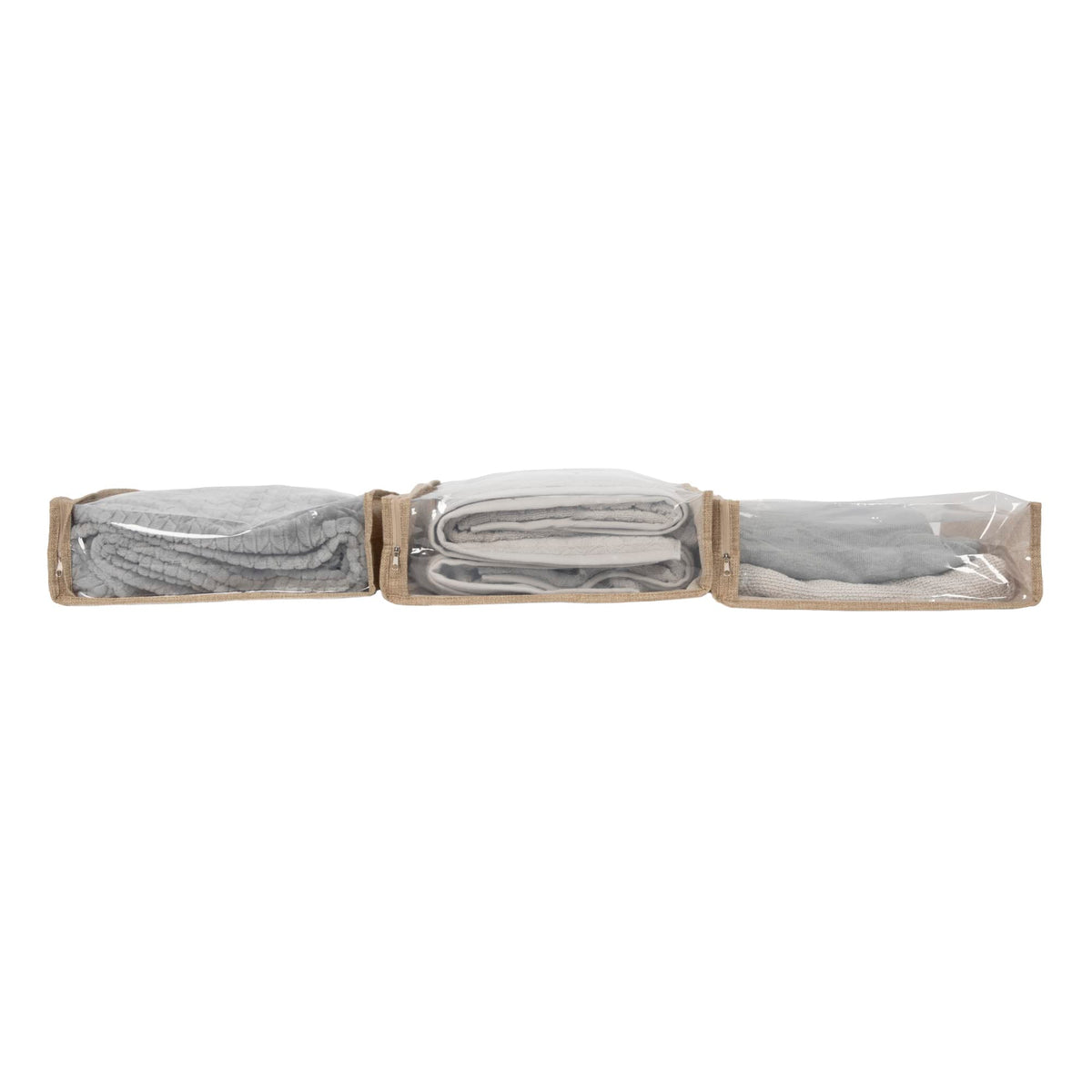 Household Essentials Under Bed Zippered Sweater Storage Bags with Clear Vision Panel, Set of 3