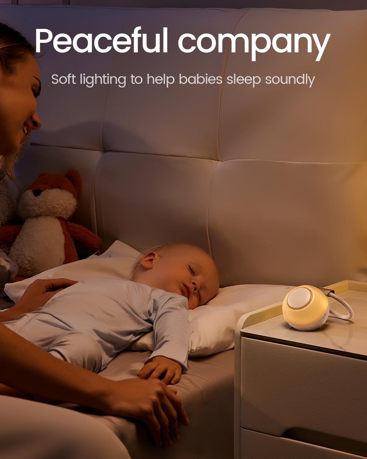 2025 Mom's Choice Awards, Portable Sound Machine for Baby Adult, AI Cry Detection, 18 Soothing