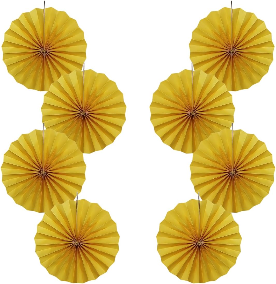 BARTHEW Yellow Birthday Decorations,DIY Yellow Paper Fans Hanging Decoration ,Party Supplies Party