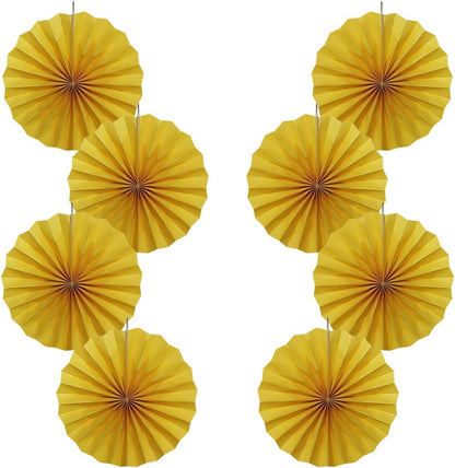BARTHEW Yellow Birthday Decorations,DIY Yellow Paper Fans Hanging Decoration ,Party Supplies Party