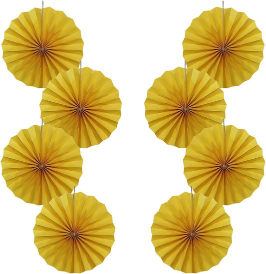 BARTHEW Yellow Birthday Decorations,DIY Yellow Paper Fans Hanging Decoration ,Party Supplies Party