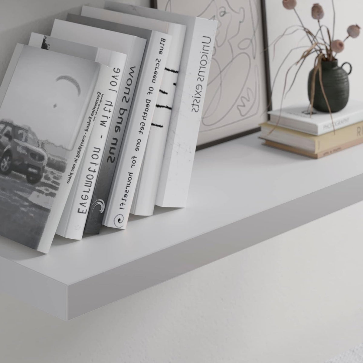 Floating Shelf, Set of 2 Wall Shelf, 30 in W x 12.75 in D x 2 in H Wooden Floating Wall Shelf with