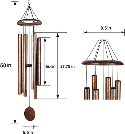 50 Inch Wind Chimes for Outside Deep Tone Large Sound Church Bell Rings Memorial Mother Day Copper