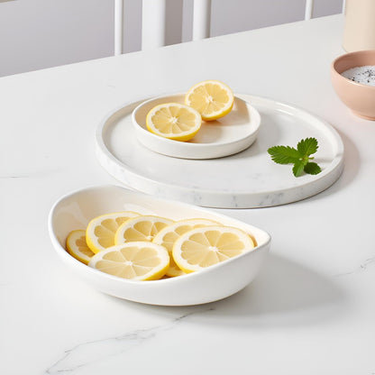 HBlife Extra Large Fruit Basket for Kitchen Counter - 2 Tier Ceramic Fruit Bowl with Metal Stand