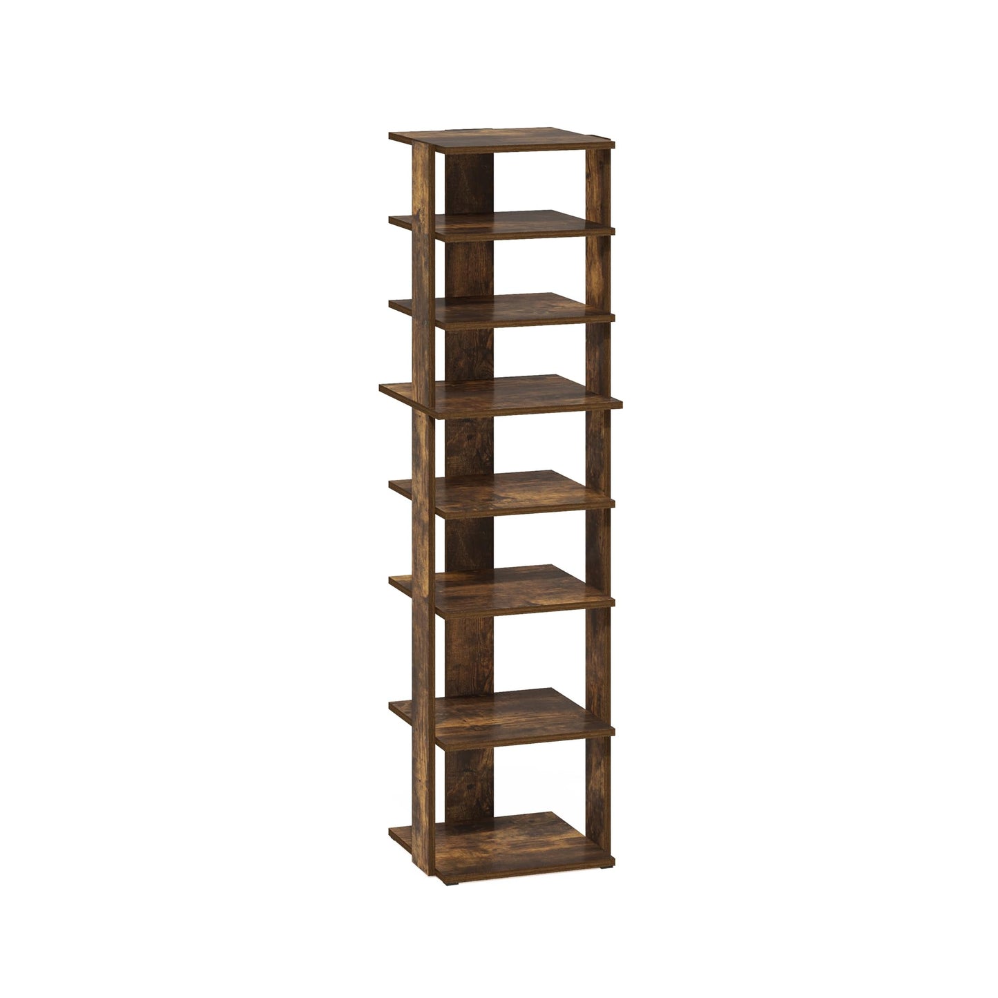Furinno Compact Vertical Shoe Rack, 8-Tier Narrow Shoe Organizer, Free Standing Shoe Storage, Shoe
