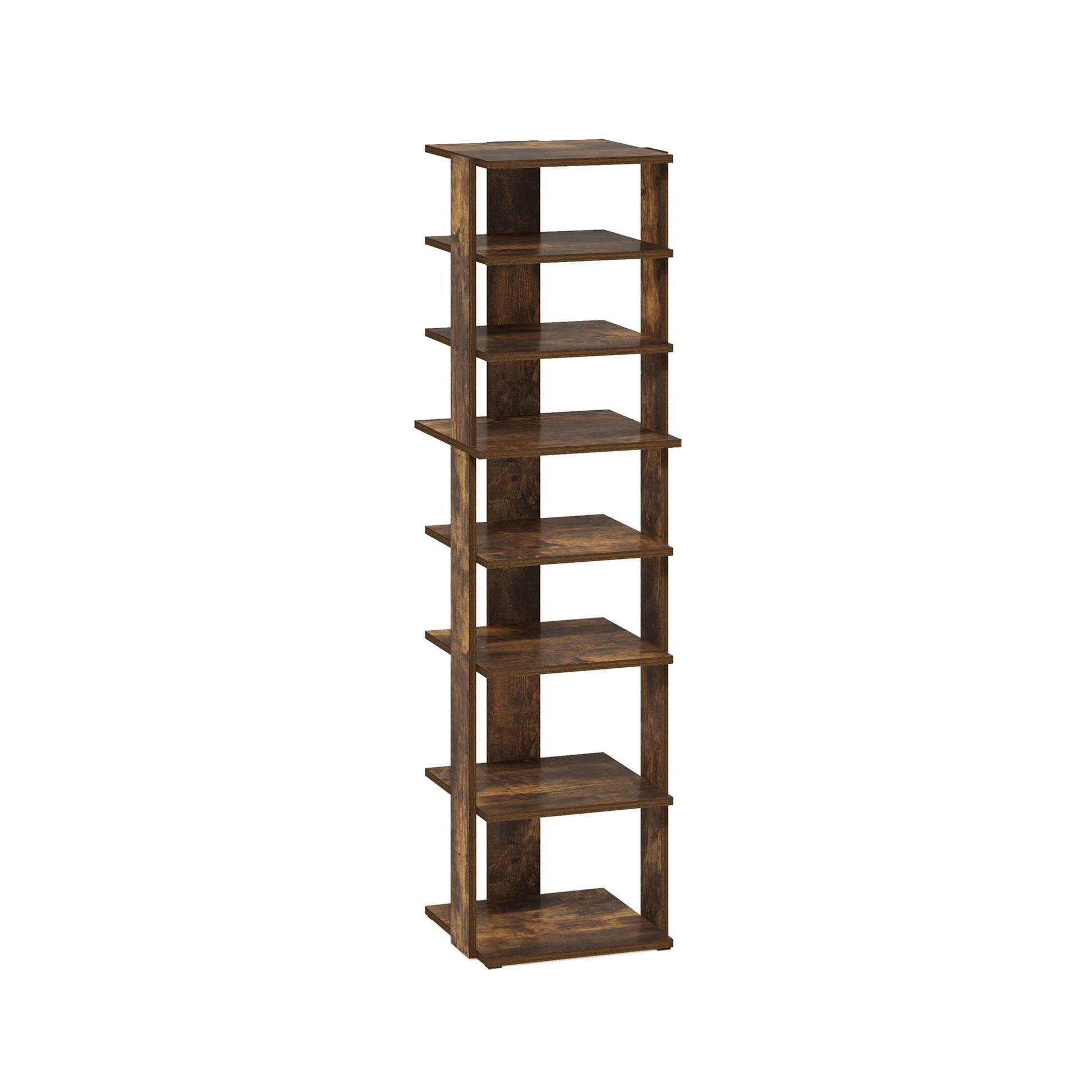 Furinno Compact Vertical Shoe Rack, 8-Tier Narrow Shoe Organizer, Free Standing Shoe Storage, Shoe
