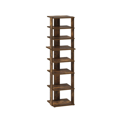 Furinno Compact Vertical Shoe Rack, 8-Tier Narrow Shoe Organizer, Free Standing Shoe Storage, Shoe