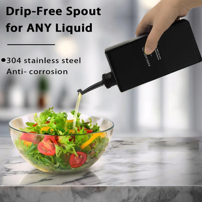 Olive Oil Dispenser Bottle for Kitchen 16.9oz, Glass Oil Bottles and Vinegar Dispenser Set