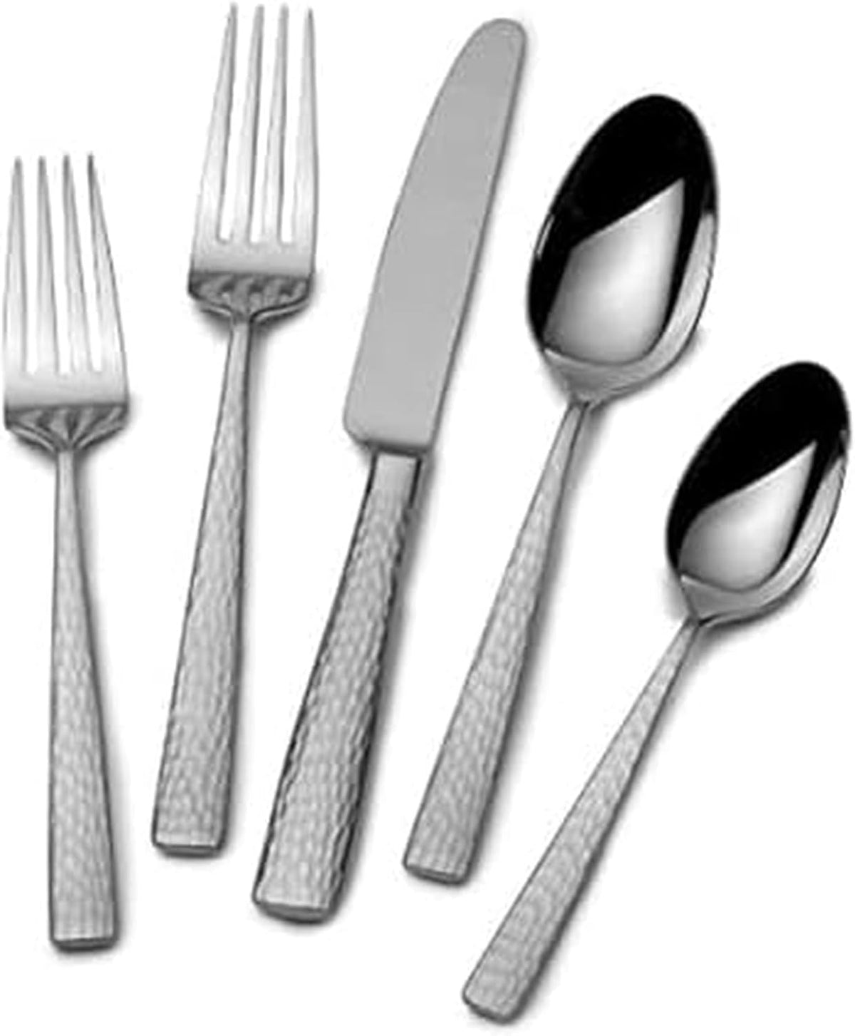 Mikasa Oliver Satin Flatware Set for 12, 65 Piece 18/10 Stainless Steel Silverware with Stylish