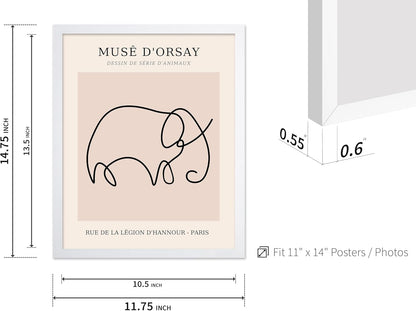 Poster Master Vintage Poster - Retro One Line Elephant Drawing Print - Elephant Art - Minimal Gift