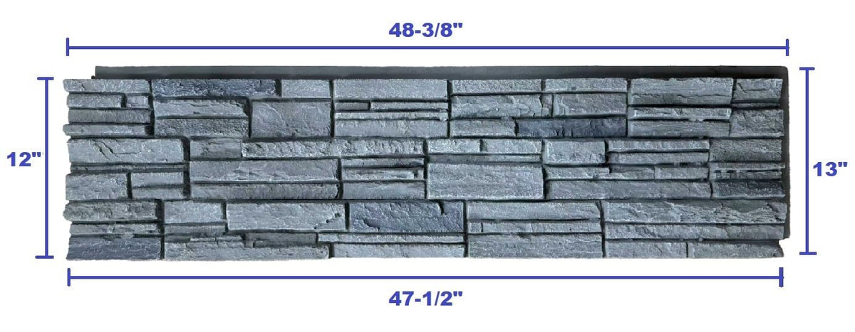 OTECKO 6-Pack Faux Stone Wall Panel 48 in x 13 in x 2 in Stacked Stone High Density Polyurethane
