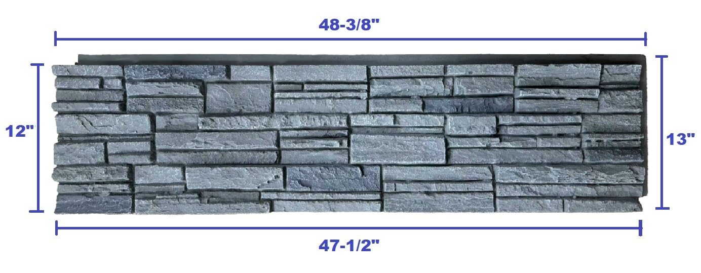 OTECKO 6-Pack Faux Stone Wall Panel 48 in x 13 in x 2 in Stacked Stone High Density Polyurethane