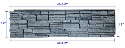 OTECKO 6-Pack Faux Stone Wall Panel 48 in x 13 in x 2 in Stacked Stone High Density Polyurethane