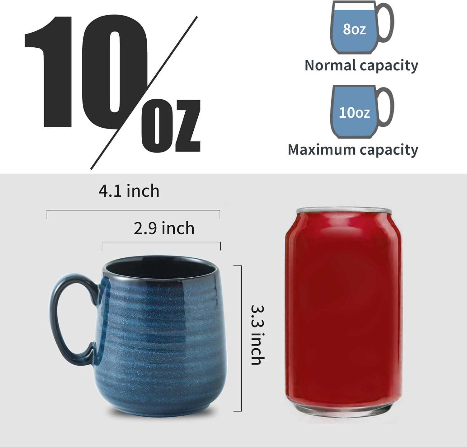 Hasense Small Coffee Mugs 8 oz, Ceramic Cappuccino Cups Set of 4, Espresso Mug with Handle for