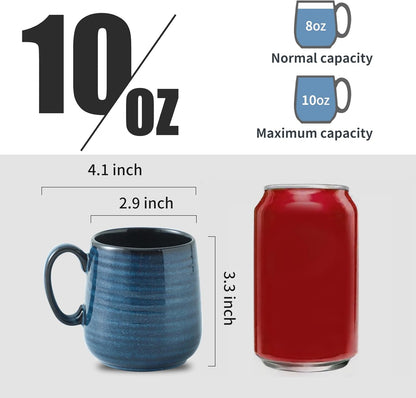 Hasense Small Coffee Mugs 8 oz, Ceramic Cappuccino Cups Set of 4, Espresso Mug with Handle for