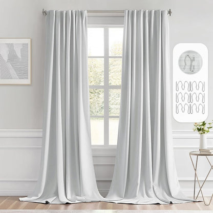 MIULEE Back Tab Light Blocking Curtains 108 Inch Long 2 Panels Set for Living Room Bedroom Privacy