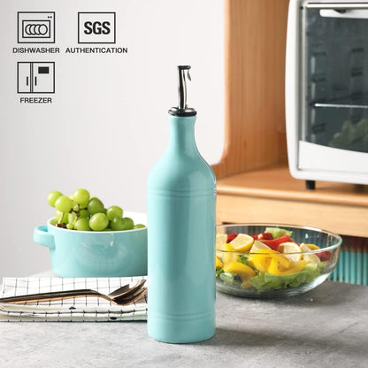 Sweejar Large Ceramic Olive Oil Dispenser Bottle, Opaque Oil Cruet Protects Oil to Reduce