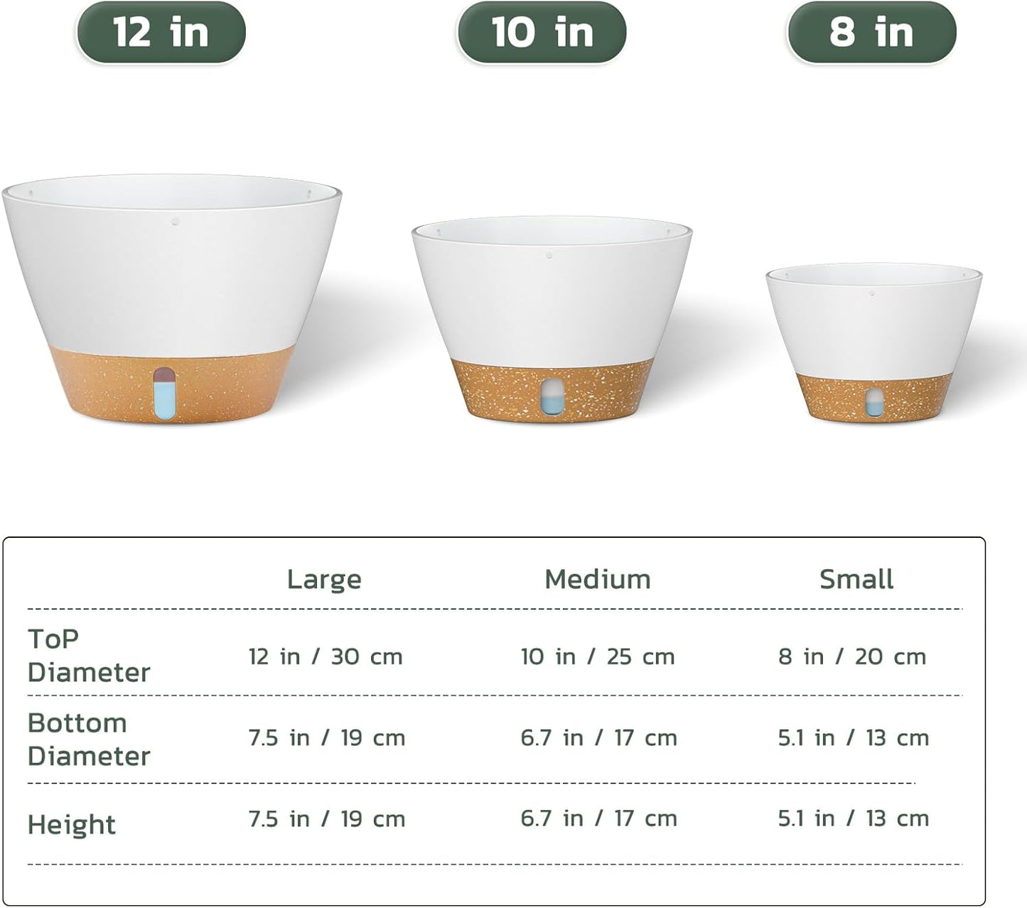 ZMTECH 8 Inch Hanging Planters for Indoor Plants, Hanging Baskets for Plants Outdoor with Visible