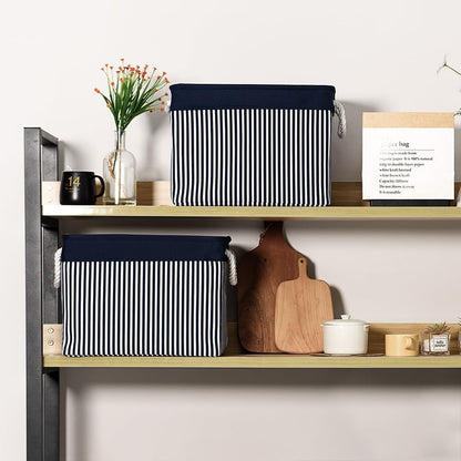 TcaFmac Organization and Storage Basket for Shelves - Large 2 Pack 16x12x12 inch Fabric Storage