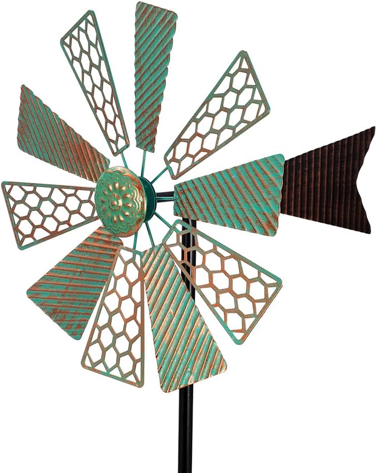 Viveta Wind Spinners Outdoor,13”Kinetic Wind Spinner Metal Vintage Windmill for Outdoor Garden