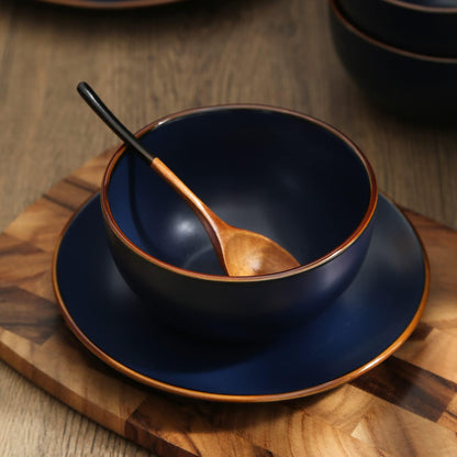 Stone Lain Brasa Modern Stoneware 32 Piece Dinnerware Sets, Plates and bowls Sets, Dish Set for 8