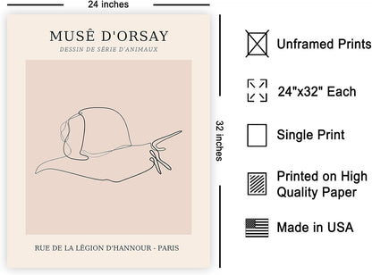 Poster Master Vintage Poster - Retro One Line Snail Drawing Print - Snail Line Art - Minimal Gift